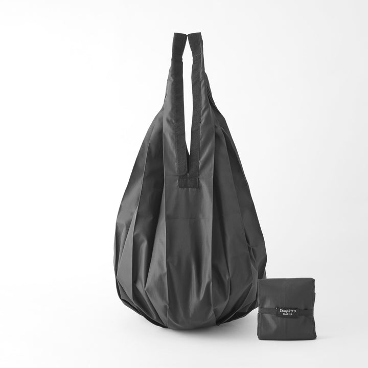 MARNA Shupatto Compact Bag Drop Black Vertical Drop Foldable Eco Bag - View #4